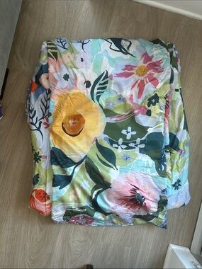 Anthropologie Floral Pattern Lightweight Duvet Cover - Multicolor/reversible